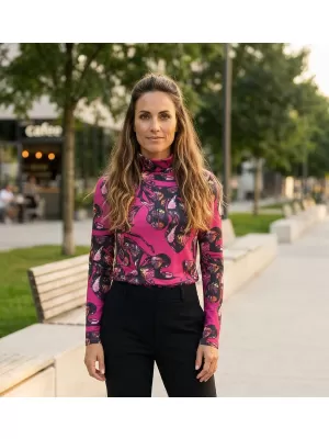 Ženska dolčevita KIXMI RINA RUŽIČASTA