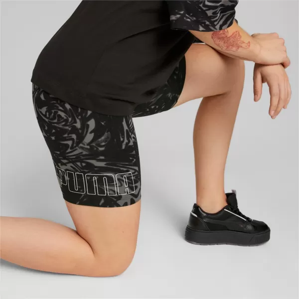  Ženske tajice PUMA POWER AOP 7 HIGH-WAIST SHORT LEGGINGS 673643-01 CRNA 