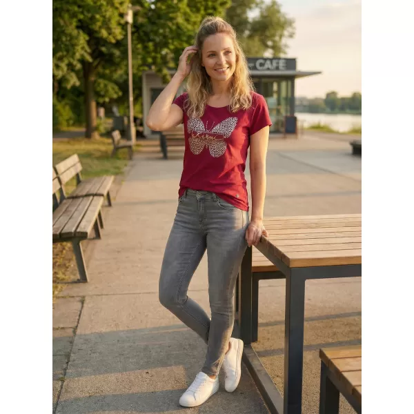  Ženska majica kratkih rukava KIXMI ROSIE TAMNOCRVENA 