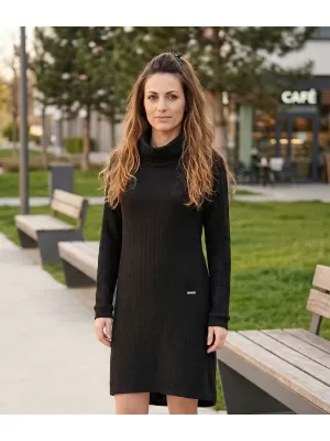 Ženska sweatshirt haljina KIXMI RIVA CRNO