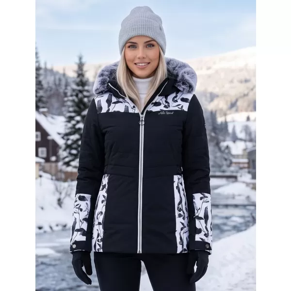  Ženska zimska jakna ALTISPORT BIANCA CRNO 
