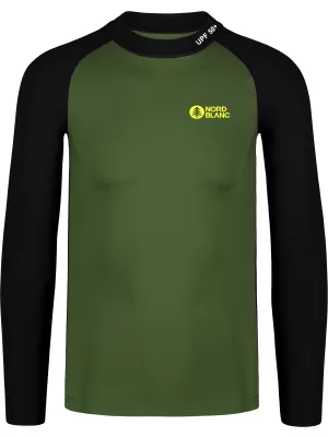 Muška majica s UV zaštitom NORDBLANC SURFER NBSMF7867 ZELENA/CRNA