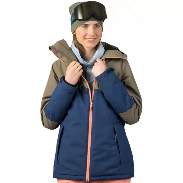  Ženska jakna HANNAH MAKY COL SPALJENA MASLINA/RASPOLOŽENJE INDIGO 