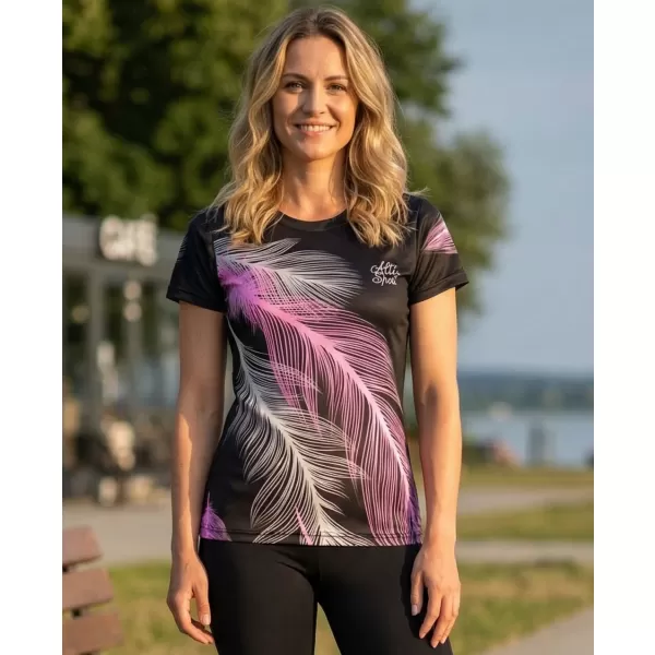  Ženska premium funkcionalna majica ALTISPORT VOJ/ALW001TR01 CRNO/SVIJETLO RUŽIČASTO 