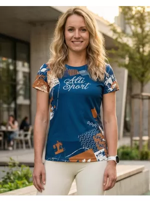 Ženska premium funkcionalna majica ALTISPORT VOJ/ALW009TR01 TAMNOPLAVA/SMEĐA