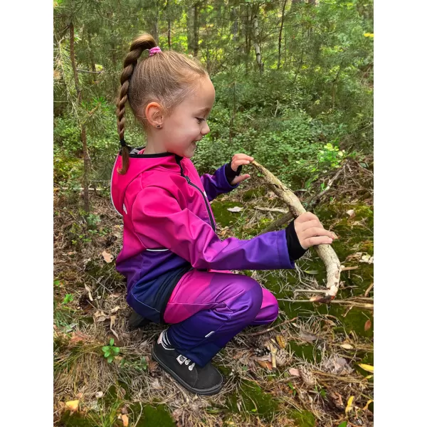  Dječja softshell jakna WAMU MOZAIKA LJUBIČASTA 