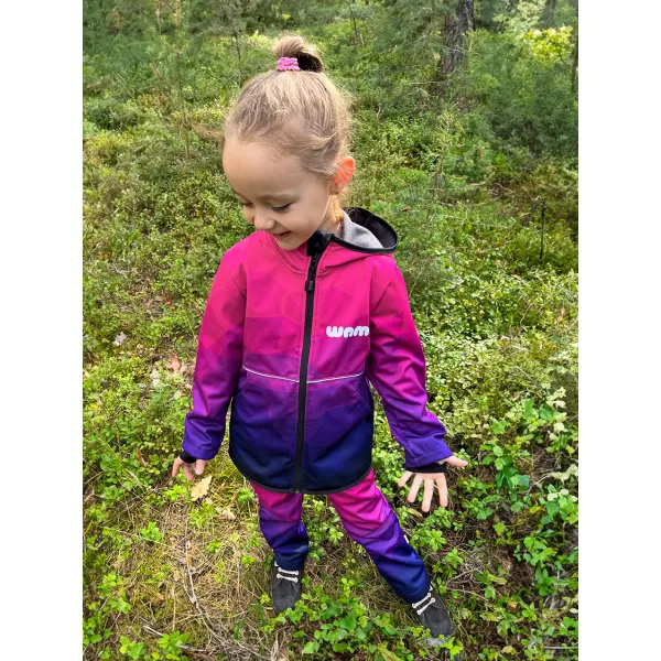  Dječja softshell jakna WAMU MOZAIKA LJUBIČASTA 