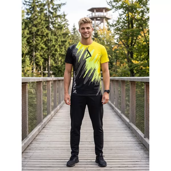  Muška premium funkcionalna majica ALTISPORT VOJ/ALM006TR01 CRNO I ŽUTO 
