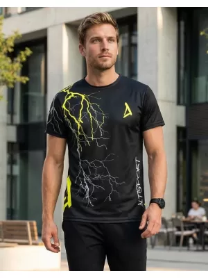 Premium muška majica ALTISPORT VOJ/ALM004TR01 CRNO I ŽUTO