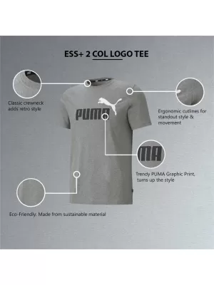 Muška majica kratkih rukava PUMA ESS+ 2 COL LOGO TEE 586759-03 SIVA
