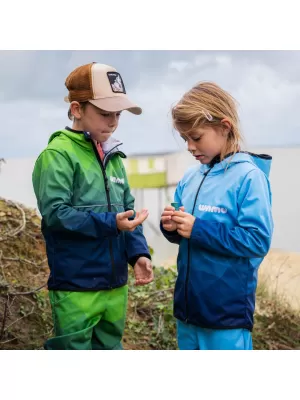 Dječja softshell jakna WAMU MOZAIKA PLAVI
