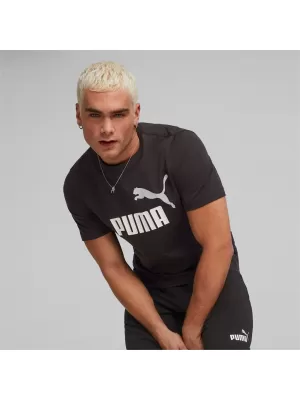 Muška majica kratkih rukava PUMA ESS+ 2 COL LOGO TEE 586759-61 CRNA