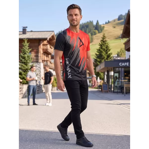  Muška premium funkcionalna majica ALTISPORT VOJ/ALM006TR01 CRNO I CRVENO 