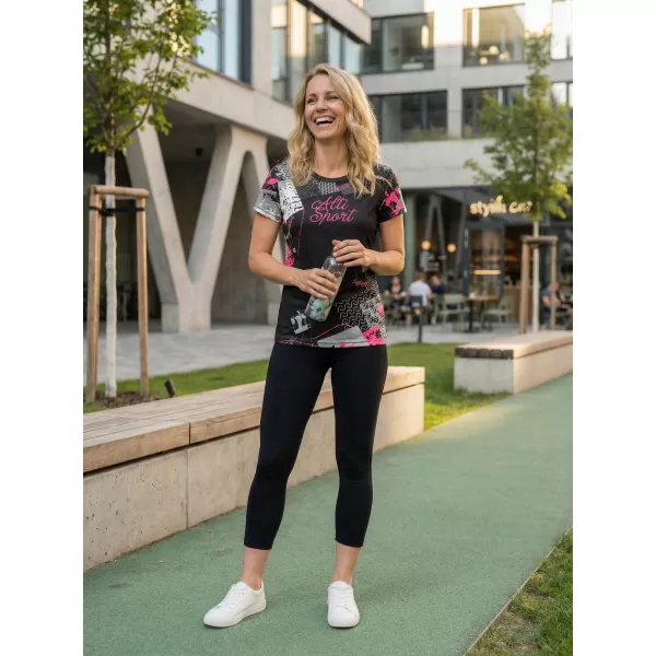 Ženska premium funkcionalna majica ALTISPORT VOJ/ALW009TR01 CRNO/SVIJETLO RUŽIČASTO 