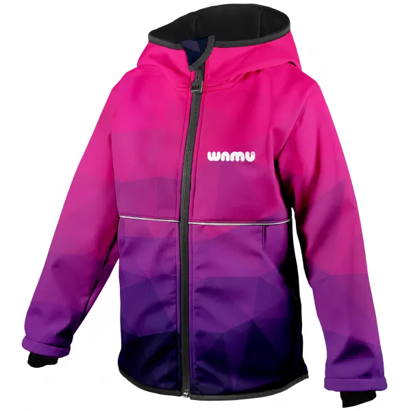  Dječja softshell jakna WAMU MOZAIKA LJUBIČASTA 