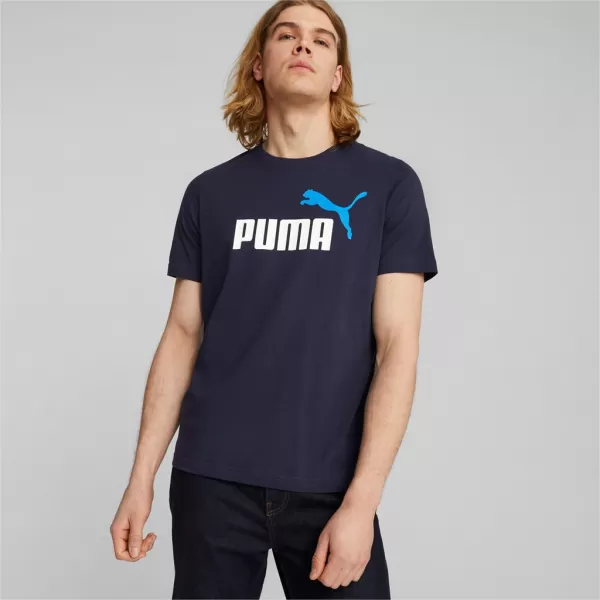  Muška majica kratkih rukava PUMA ESS+ 2 COL LOGO TEE 586759-07 PLAVA 