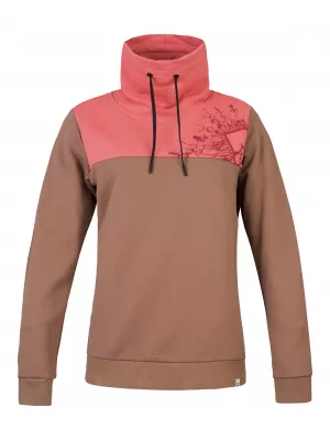 Ženski sweatshirt HANNAH SIBELE COCA MOCHA/UVELA RUŽA