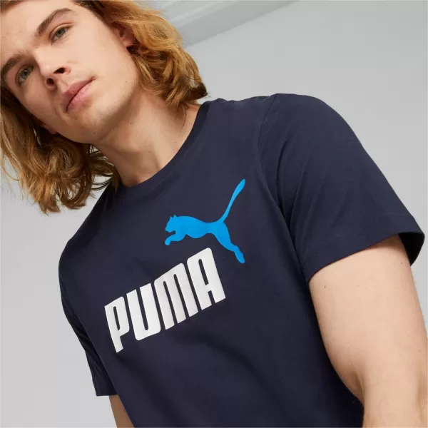  Muška majica kratkih rukava PUMA ESS+ 2 COL LOGO TEE 586759-07 PLAVA 