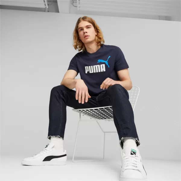  Muška majica kratkih rukava PUMA ESS+ 2 COL LOGO TEE 586759-07 PLAVA 