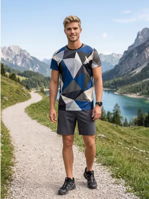Muška premium plus funkcionalna majica ALTISPORT VOJ/ALM007TR02 TAMNOPLAVA/SMEĐA