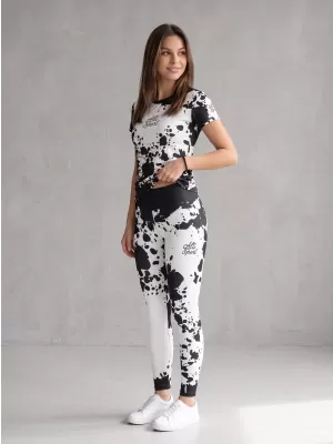 Ženske duge premium tajice ALTISPORT VOJ/ALW012LEG01 CRNO/BIJELO