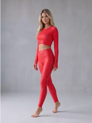 Ženske duge premium tajice ALTISPORT VOJ/ALW021LEG01 CRVENA