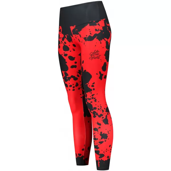  Ženske duge premium tajice ALTISPORT VOJ/ALW012LEG01 CRNO/CRVENO 