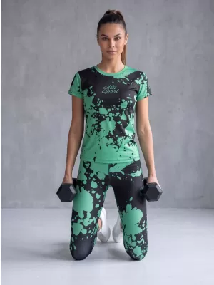 Ženske duge premium tajice ALTISPORT VOJ/ALW012LEG01 CRNO/TIRKIZNO