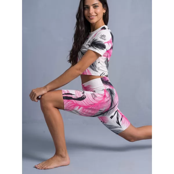  Ženske tajice iznad koljena premium ALTISPORT VOJ/ALW001LEG02 BIJELO RUŽIČASTO 