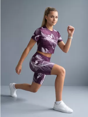 Ženske tajice iznad koljena premium ALTISPORT VOJ/ALW001LEG02 LJUBIČASTA/BIJELA