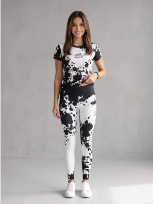 Ženske duge premium tajice ALTISPORT VOJ/ALW012LEG01 CRNO/BIJELO