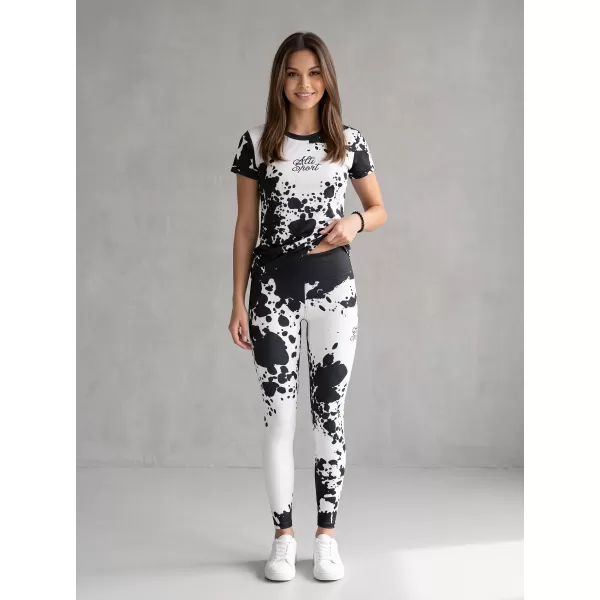  Ženske duge premium tajice ALTISPORT VOJ/ALW012LEG01 CRNO/BIJELO 