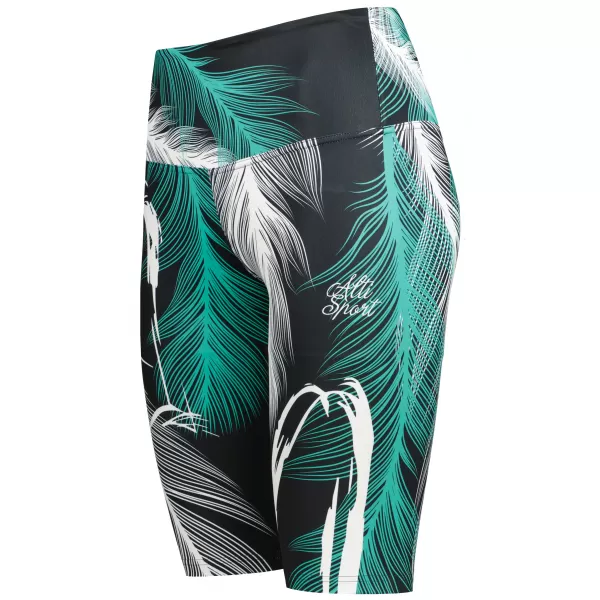  Ženske tajice iznad koljena premium ALTISPORT VOJ/ALW001LEG02 CRNO/TIRKIZNO 