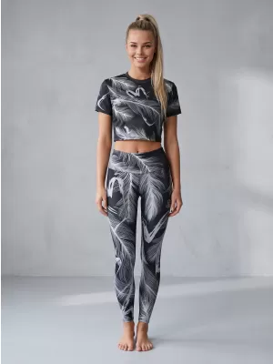 Ženske duge premium tajice ALTISPORT VOJ/ALW001LEG01 CRNA/SIVA