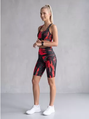 Ženske tajice iznad koljena premium ALTISPORT VOJ/ALW010LEG02 CRNO I CRVENO