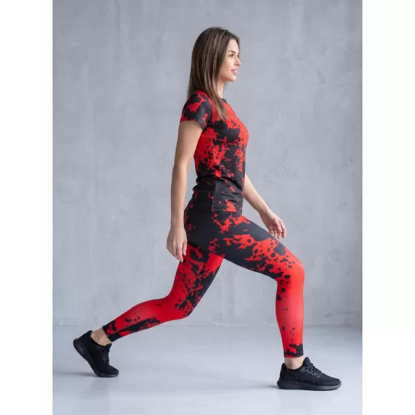  Ženske duge premium tajice ALTISPORT VOJ/ALW012LEG01 CRNO/CRVENO 