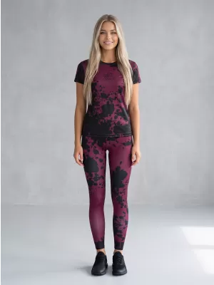 Ženske duge premium tajice ALTISPORT VOJ/ALW012LEG01 LJUBIČASTA/CRNA