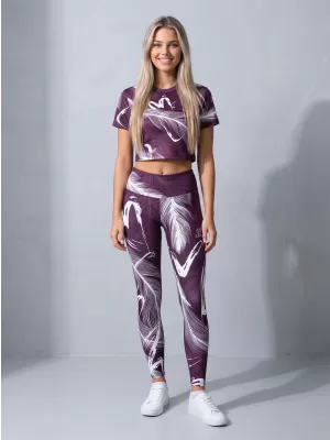 Ženske duge premium tajice ALTISPORT VOJ/ALW001LEG01 LJUBIČASTA/BIJELA