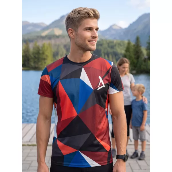  Muška premium plus funkcionalna majica ALTISPORT VOJ/ALM007TR02 TAMNOPLAVA/CRVENA 