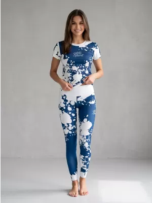 Ženske duge premium tajice ALTISPORT VOJ/ALW012LEG01 BIJELO/PLAVO
