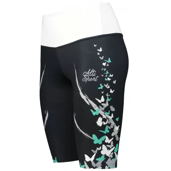  Ženske tajice iznad koljena premium ALTISPORT VOJ/ALW022LEG02 CRNO/TIRKIZNO 