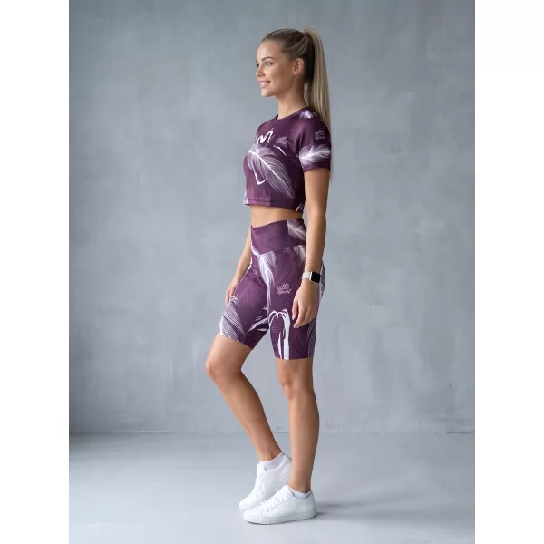  Ženske tajice iznad koljena premium ALTISPORT VOJ/ALW001LEG02 LJUBIČASTA/BIJELA 