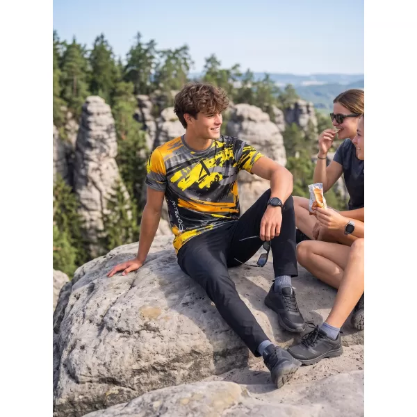  Muška premium funkcionalna majica ALTISPORT VOJ/ALM014TR01 CRNO I ŽUTO 