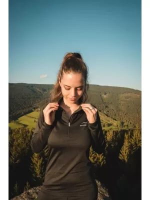 Ženska termo majica HUSKY TROMI ZIP L CRNA