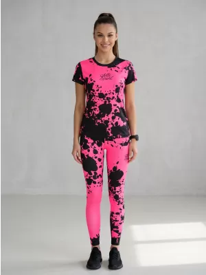 Ženske duge premium tajice ALTISPORT VOJ/ALW012LEG01 CRNA/FLUO ROZA