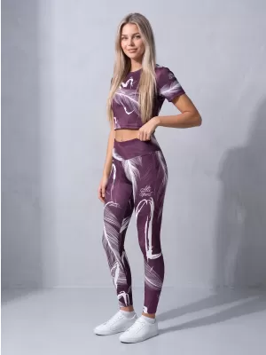 Ženske duge premium tajice ALTISPORT VOJ/ALW001LEG01 LJUBIČASTA/BIJELA