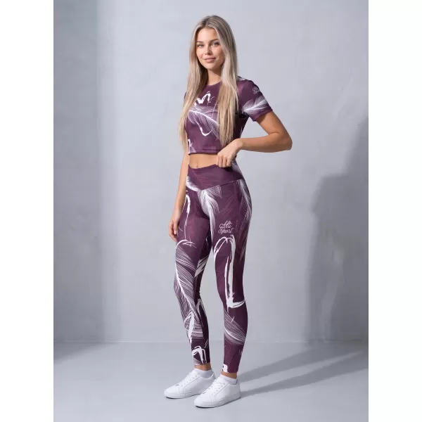  Ženske duge premium tajice ALTISPORT VOJ/ALW001LEG01 LJUBIČASTA/BIJELA 