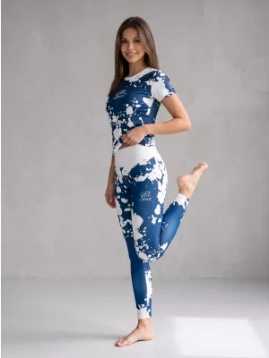 Ženske duge premium tajice ALTISPORT VOJ/ALW012LEG01 BIJELO/PLAVO