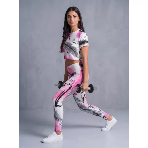  Ženske duge premium tajice ALTISPORT VOJ/ALW001LEG01 BIJELO RUŽIČASTO 