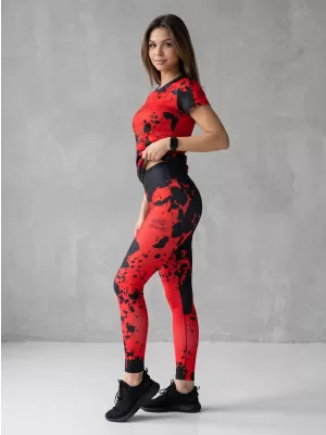 Ženske duge premium tajice ALTISPORT VOJ/ALW012LEG01 CRNO/CRVENO